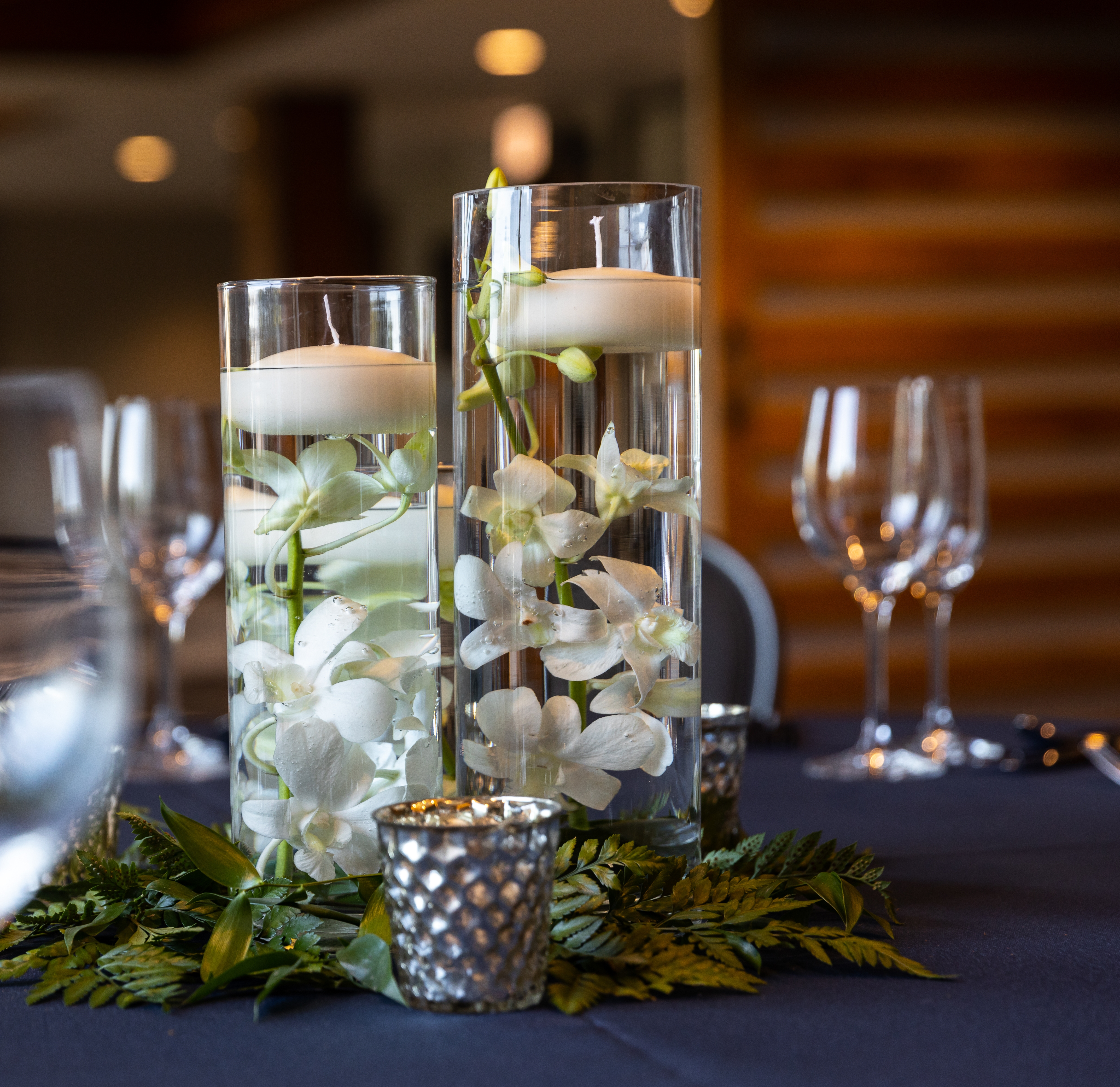 Create a warm ambiance throughout the wedding reception